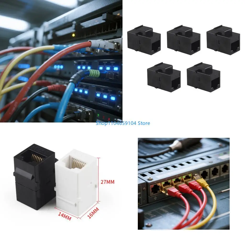 

5Pcs Ethernet Cable Extender RJ45 Coupler Extender Connector Ethernet Coupler
