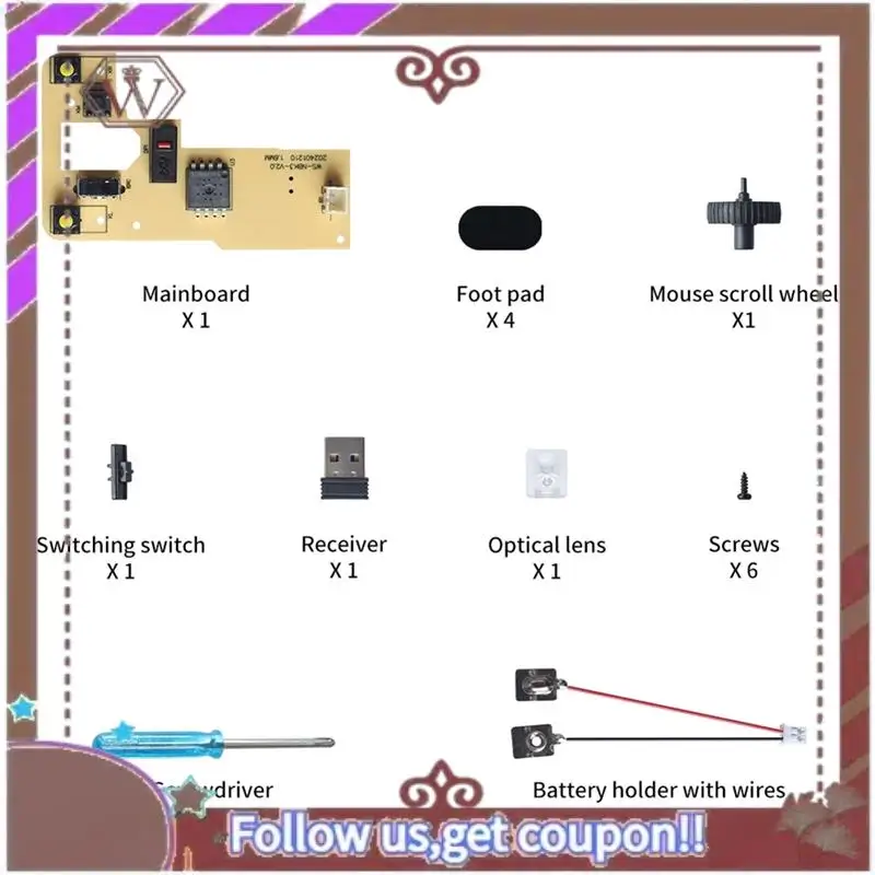 ABBG-Wireless Mouse DIY Kit 3D Printing Wireless Mouse Wireless Mouse DIY Creative Model