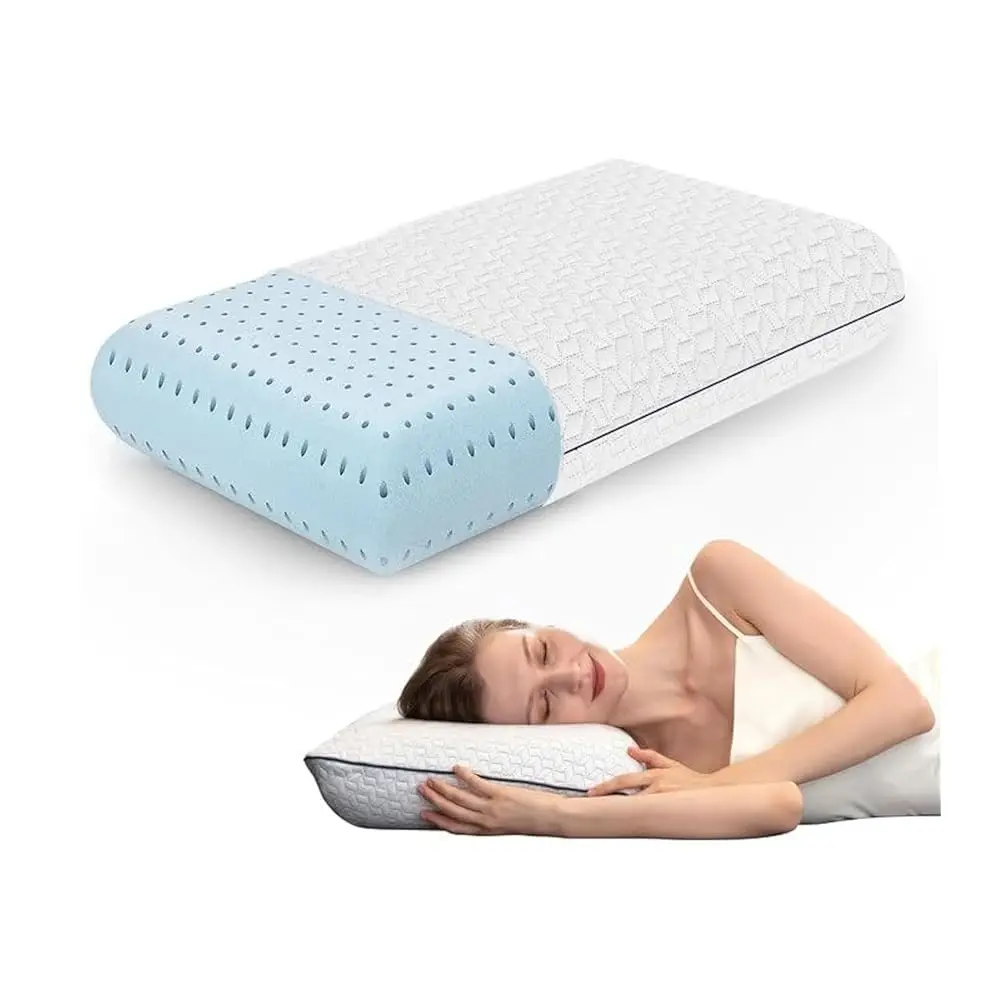 

Гелевая подушка из пены с эффектом памяти King Size: вентилируемая, ортопедическая, контурная поддержка, охлаждающий дизайн с вискозным чехлом из бамбука