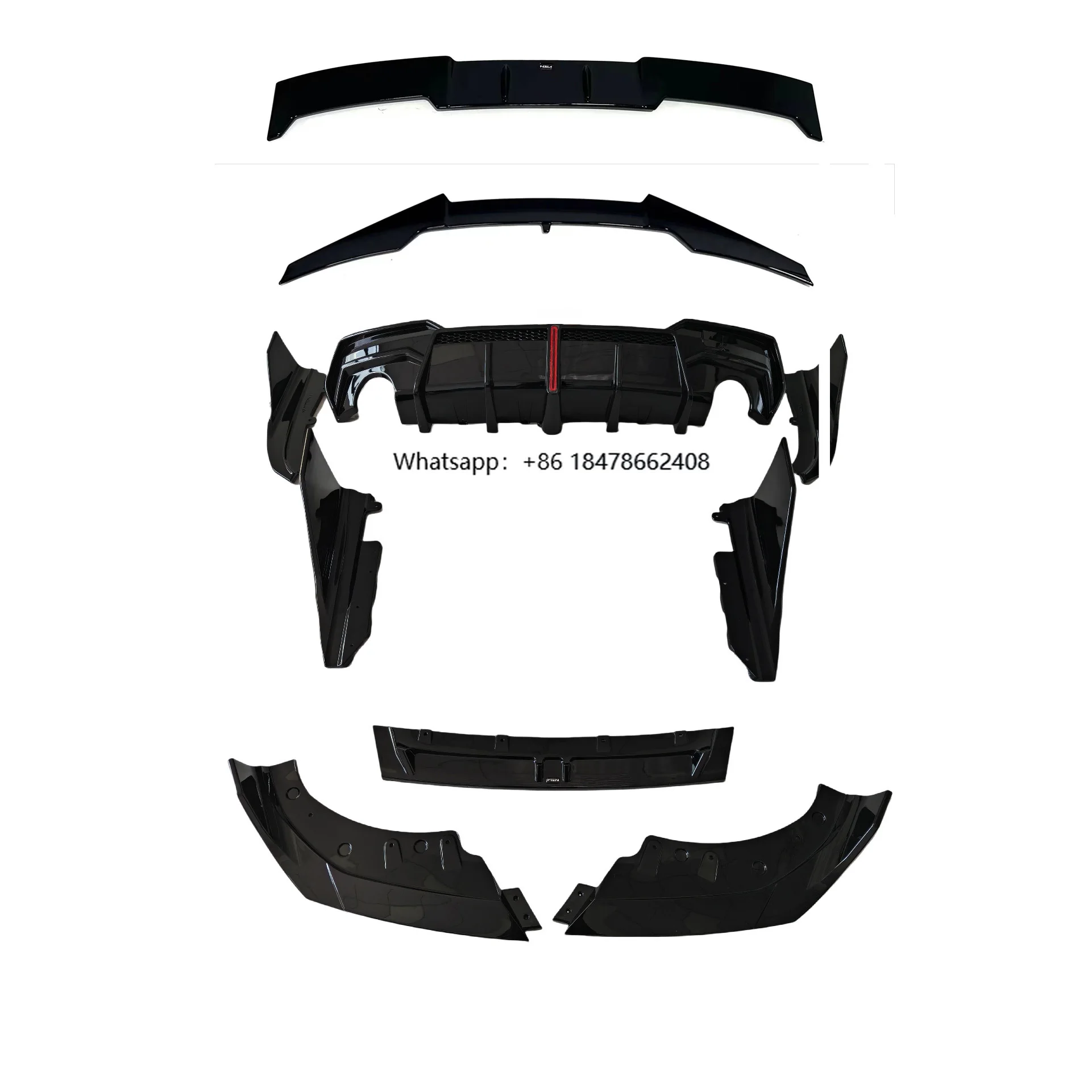 

VTEN Design Body Kit Gloss Black Front Lip Side Skirt with Led Light Rear Diffuser Spoiler for 4 Series G22 2020+