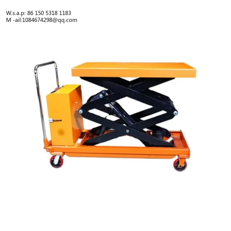 Mobile Electric Hydraulic Scissor Lift Platform, 300kg Automatic Workshop Lifting Table