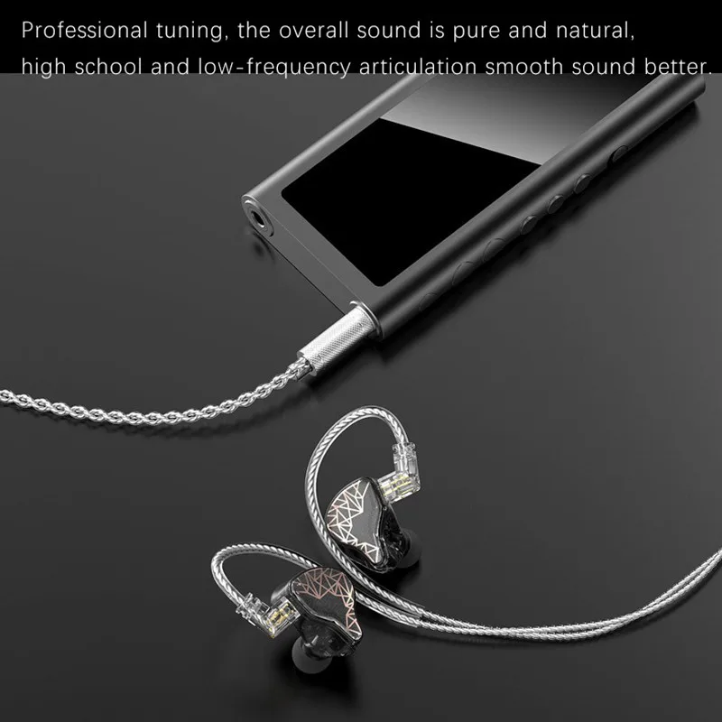 سماعة Lafitear LV 1 Planar + 1DD Dynamic Driver HiFi داخل الأذن IEM Earbud كابل مفرد من النحاس الكريستالي مع ميكروفون