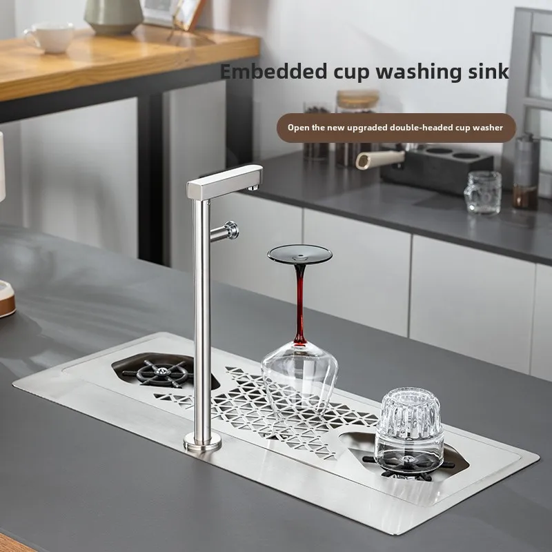 Stainless steel bar cup washer embedded sink high pressure cup rinser