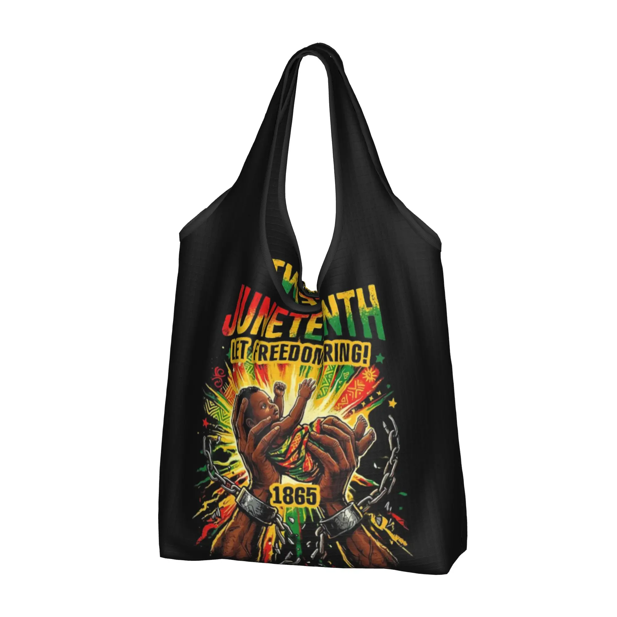 Recycling Juneteenth Freedom Day Black History Shopping Bag Women Tote Bag Portable  Grocery Shopper Bags