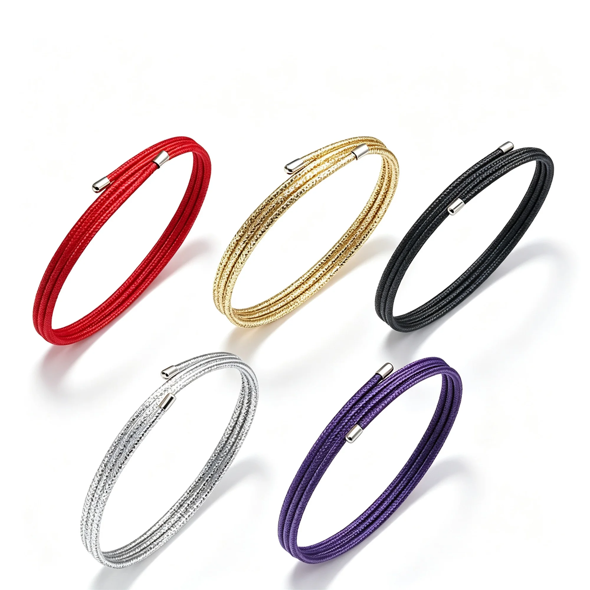 5 Stück Mehrfarbiges Magnetisches Seil, Verstellbares Edelstahl-Milan-Seil, Armband, Halskette, DIY-Schmuckherstellungszubehör – Detail 2