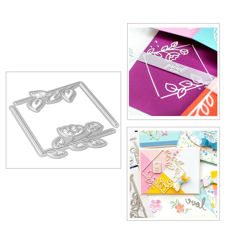 New 3D Metal Cutting Dies and Scrapbooking For Paper Making Flower Background Botanical Diamond Card Frame Craft No Stamp