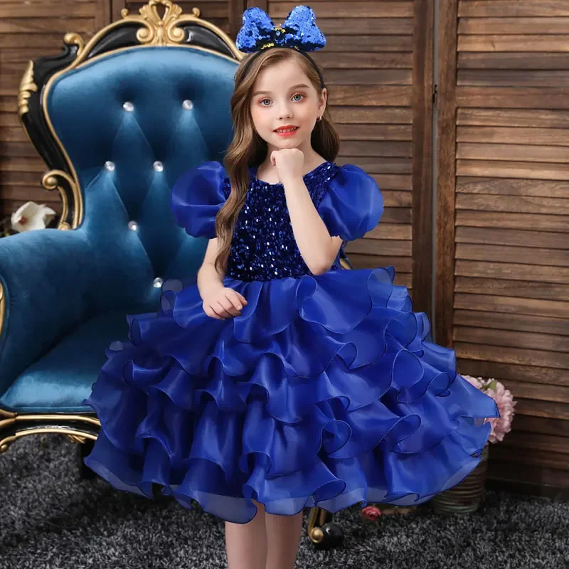 

Customized Flower Girl Dresses for Weddings Four Seasons Girls Party Dresses Short Sleeve Polyester Children Clothing Girl Dress