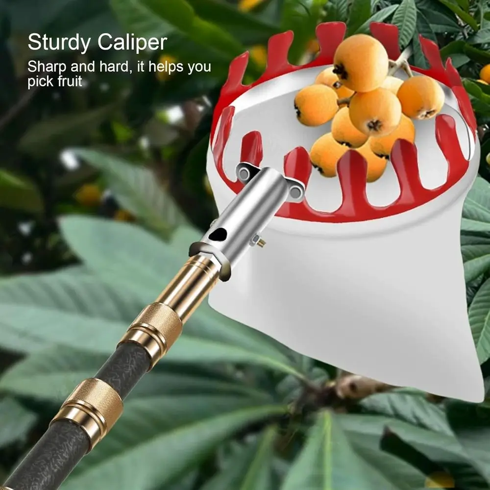 ที่เก็บผลไม้สแตนเลสแบบยืดหดได้พร้อมตะกร้าสำหรับเก็บเกี่ยวแอปเปิ้ล มะม่วง อะโวคาโด ส้ม และลูกแพร์