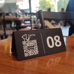 Customized Acrylic QR Menu stands,Table Stand with UV Print,qr code Logo,Table Numbers,Restaurant,Coffee Shop, Hotel,Bar Supplie