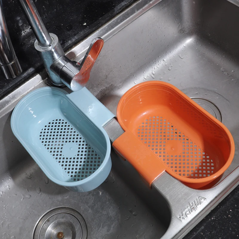 Multi Functional Drainage Basket For Household Kitchen Sink, No Drilling, Hanging Vegetable Basin, Slag Separating Drainage Rack