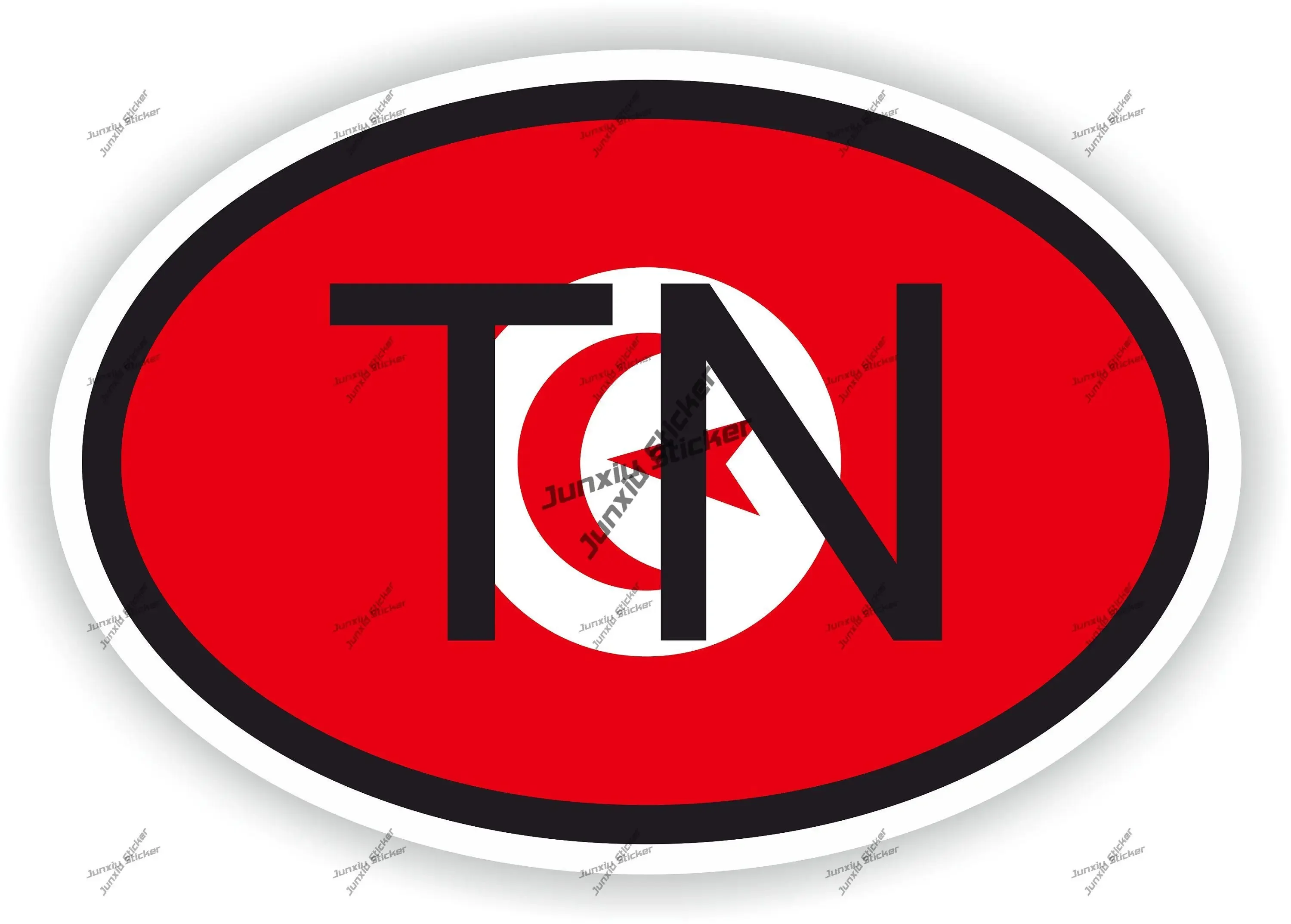 

Tunisia Oval Sticker with Flag Country Code TN Decal for SUV Bumper Laptop Book Fridge Motorcycle Helmet Decoration Accessories