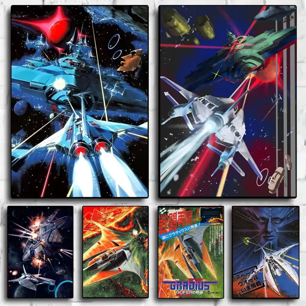 Video Game G-gradius  Poster Trendy Wall Art Good Sticker Printed on PP Paper for Coffee Office Bar Decoration Best Gift