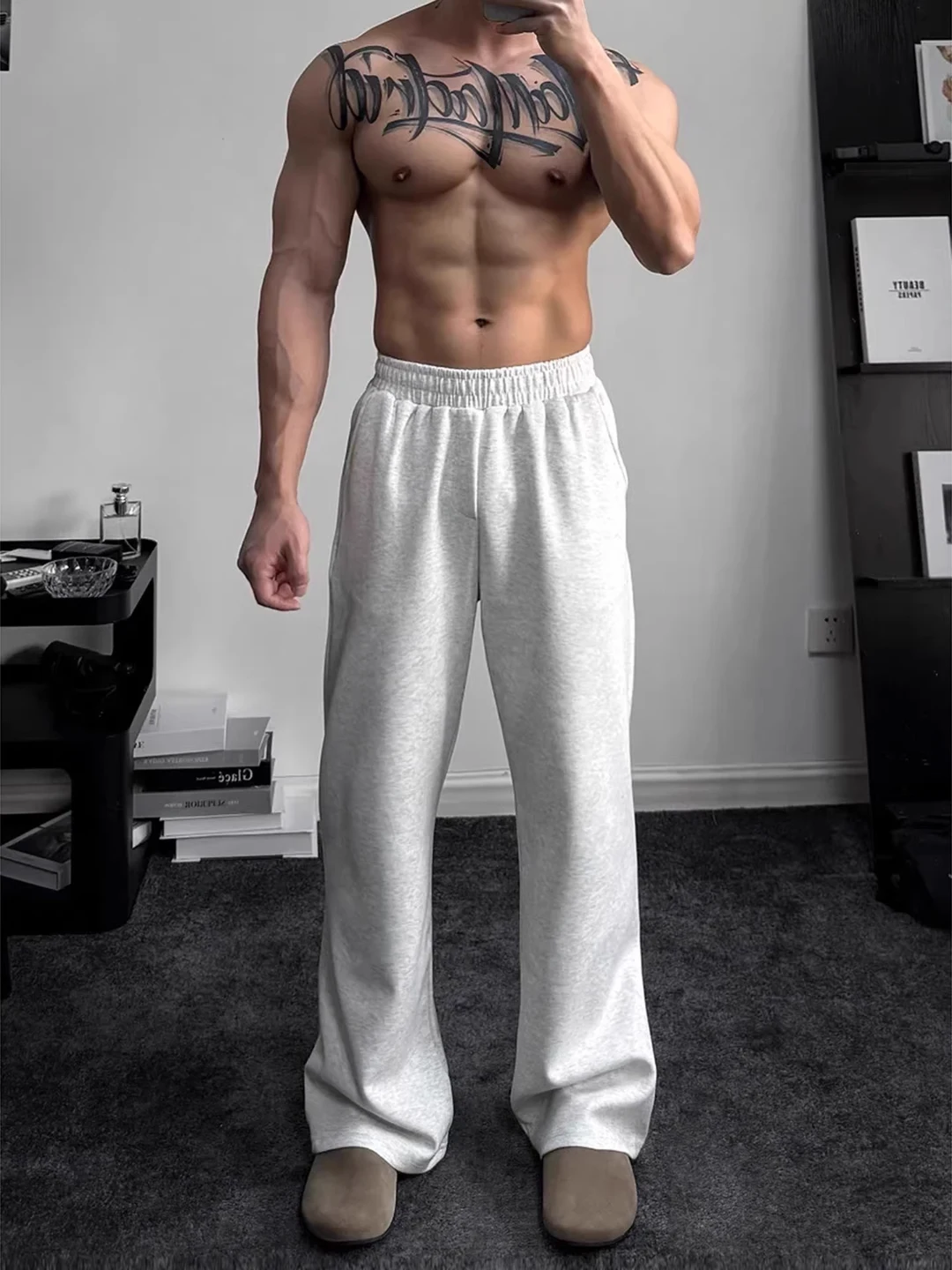 

Ander Jurnal American Sle ey Прямые спортивные штаны Мужские повседневные брюки Драпированные облегающие длинные брюки для мужчин