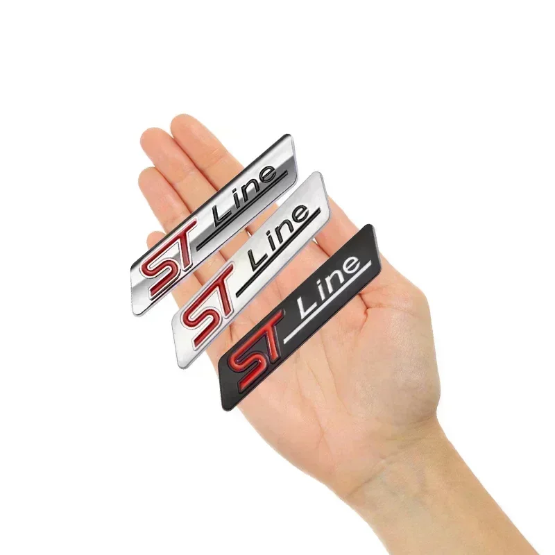 1pcs 3D Metal STLine ST line logo Rear Car Emblem Badge Chrome Sticker decoration Auto accessories Styling