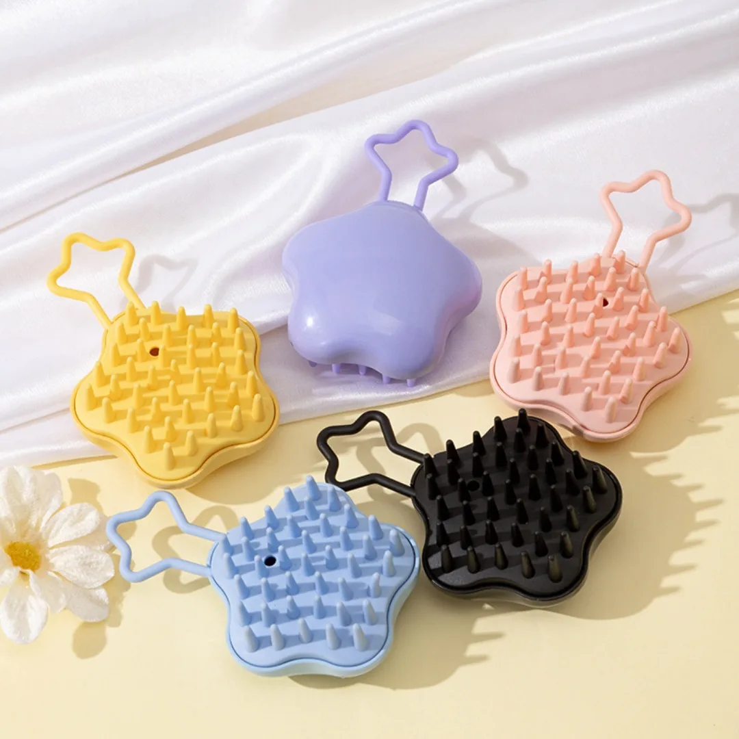 

НОВАЯ щетка для мытья волос для влажной и сухой уборки волос, силиконовая расческа для массажа кожи головы, портативная сумка, подвесная расческа в форме звезды