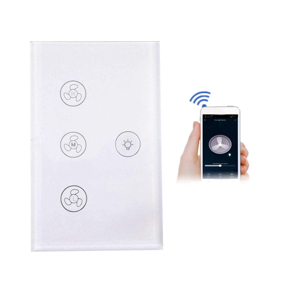 WiFi Smart Ceiling Fan Light Lamp Wall Switch Smart Life/Tuya APP Remote Various Speed Control