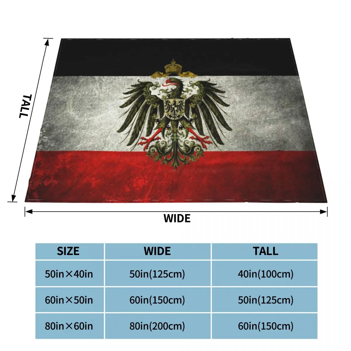 German Empire Flag Germany Blanket Soft Fleece Autumn Warm Flannel Throw Blankets for Sofa Home Bed Quilt