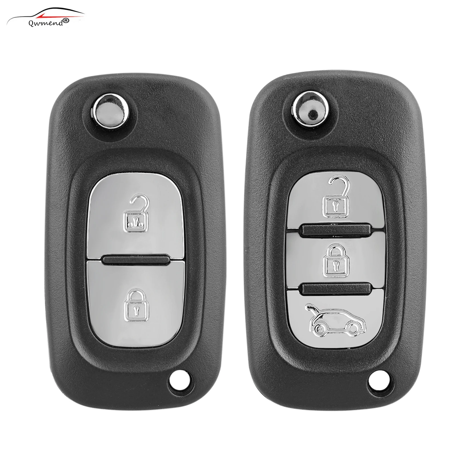 

QWMEND Flip Car Key Shell For Renault Clio 3 Megane 3 Kangoo Modus Folding Remote Control Key Case Fob With Uncut Blade