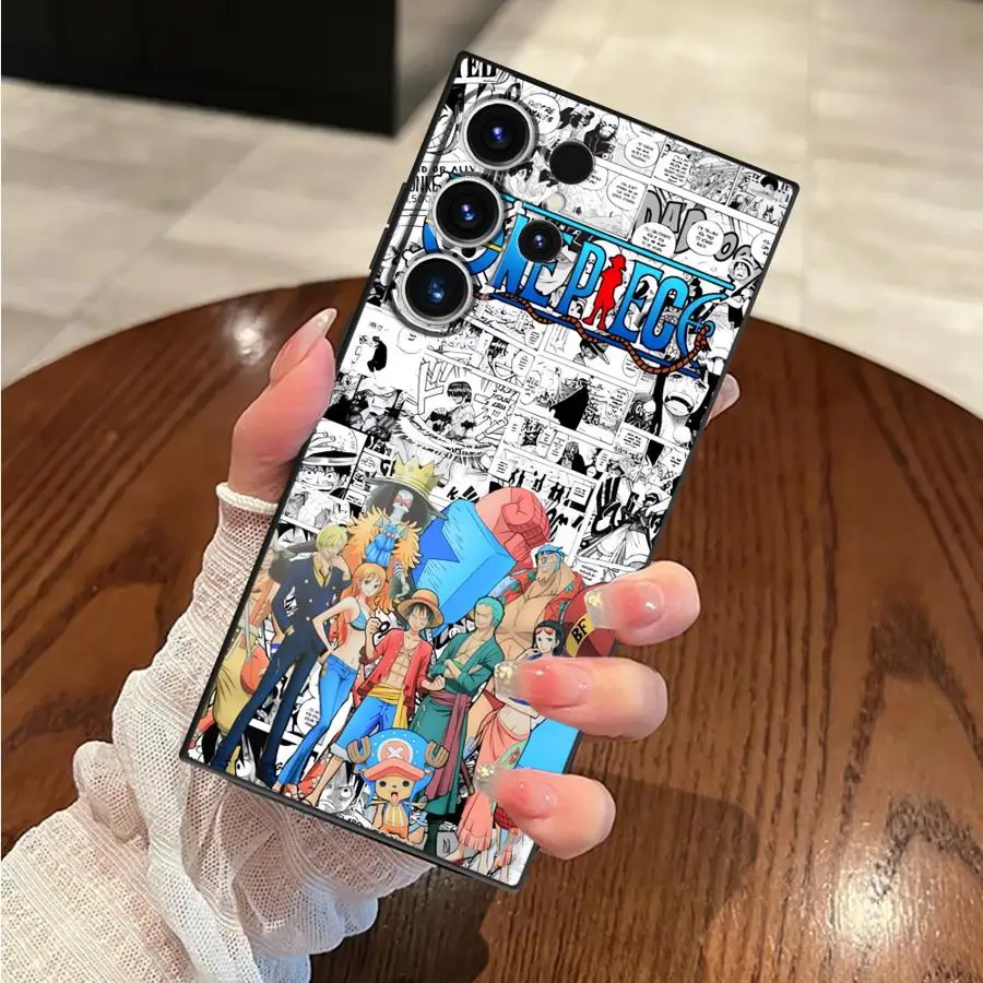 Anime One Pieces Case for Samsung Galaxy Note 8 20 Ultra 9 S8 10 Plus S10 S9 Black Soft Phone Cover