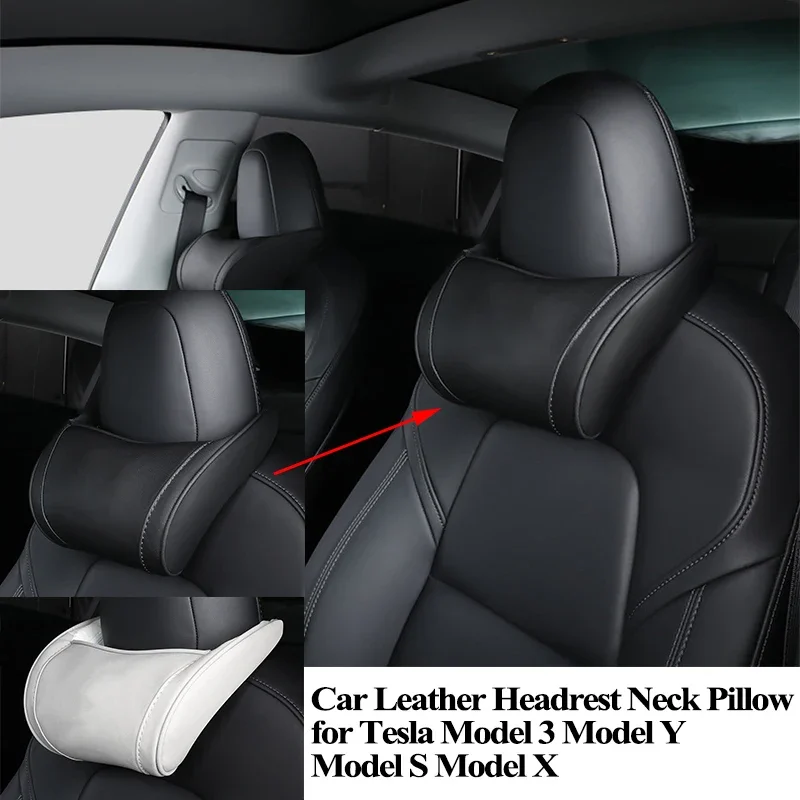 

For Tesla Model 3 Model Y Model X S Car Seat Headrest Neck Pillow Soft Memory Form Auto Neck Support Rest Protector Accessories