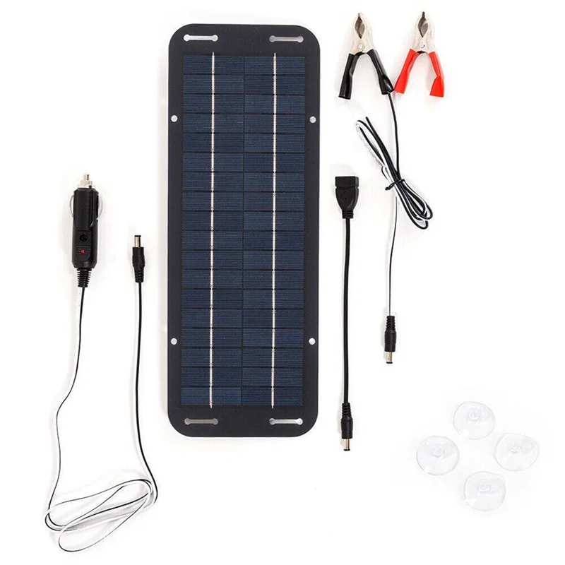 12V 30W Portable Solar Panel Car Boat Power Solar Panel Battery Charger Maintainer for Car Motorcycle Tractor Boat RV