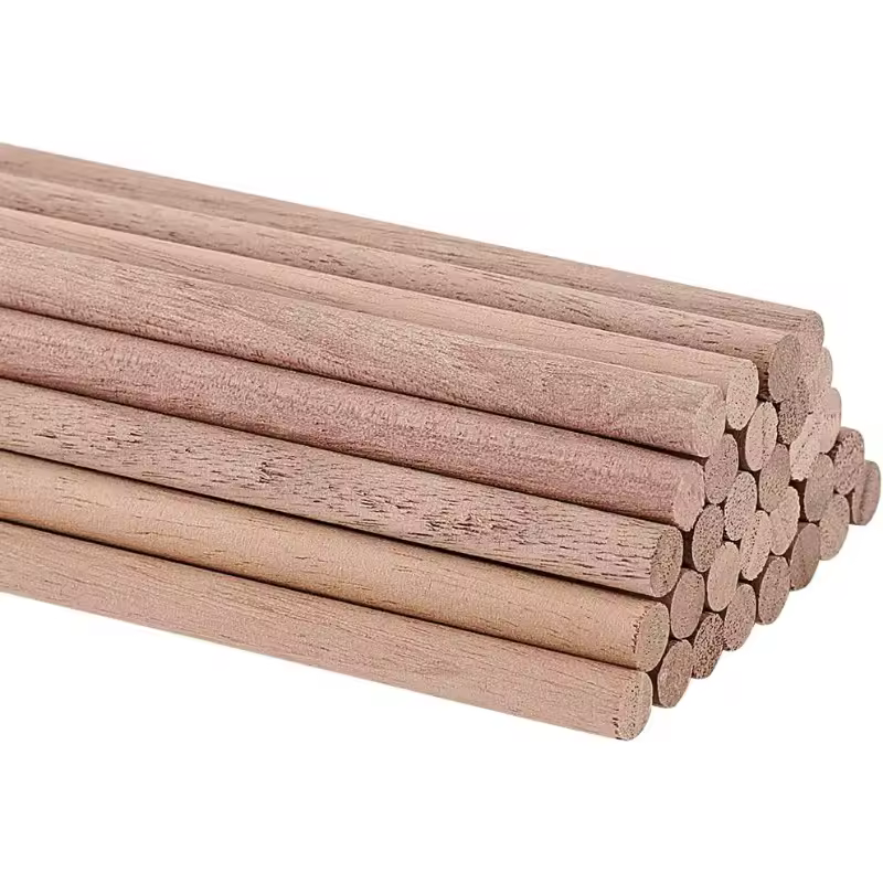 30PCS Wooden Dowel Pole Walnut Craft Pole Round Wooden Craft Pole Tan Wooden Pole for Crafts or Furniture Making Tent