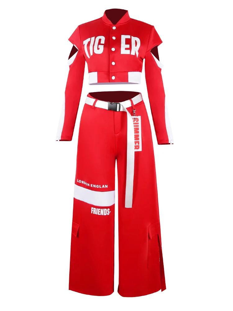 Girl Group Performance Red Hip-hop Street Dance Korean Dance Singing Jazz Dance Costume