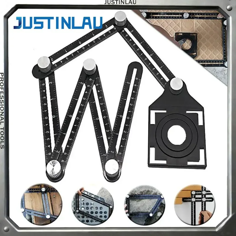 

Многофункциональная складная линейка из алюминиевого сплава для плитки, универсальный инструмент для позиционирования плитки и деревообработки, измерительная линейка