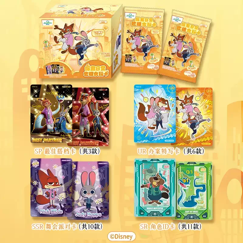 Echte Zootopia 2-kaart Verkennen van het dagelijks leven Serie Blind Box Anime Collectie Nick Judy Kaarten Collectie Mode Speelgoed Geschenken