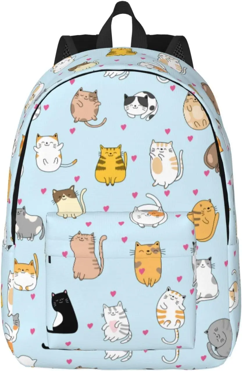 

Cute Cat Backpack Laptop Bag Durable Canvas Capacity Large Cute Backpacks Travel Bag Casual Daypack for Travel Outdoor Camping