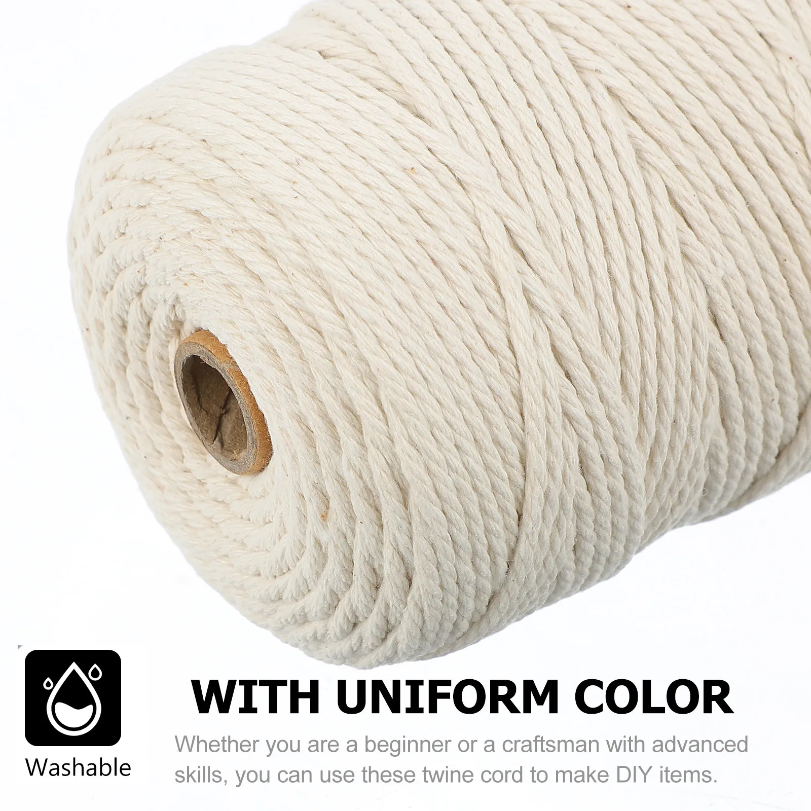 1 Roll Handmade Cotton Rope 100% Natural Diy Tapestry Material Craft Decor Woven Projects Multipurpose String Cord Supply