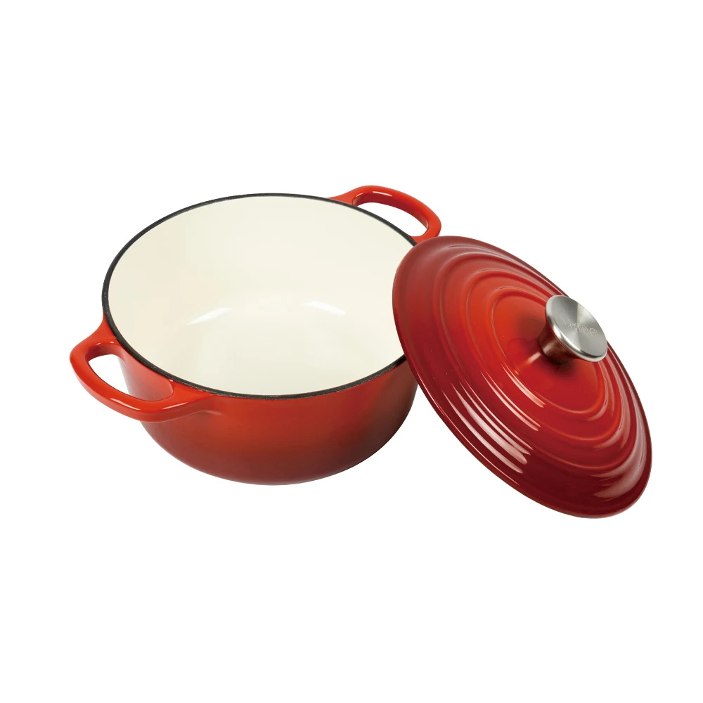 Kitchen enamel coated cast iron non stick cooking pots And pans cookware set casseroles Low MOQ soup stock pot skillets