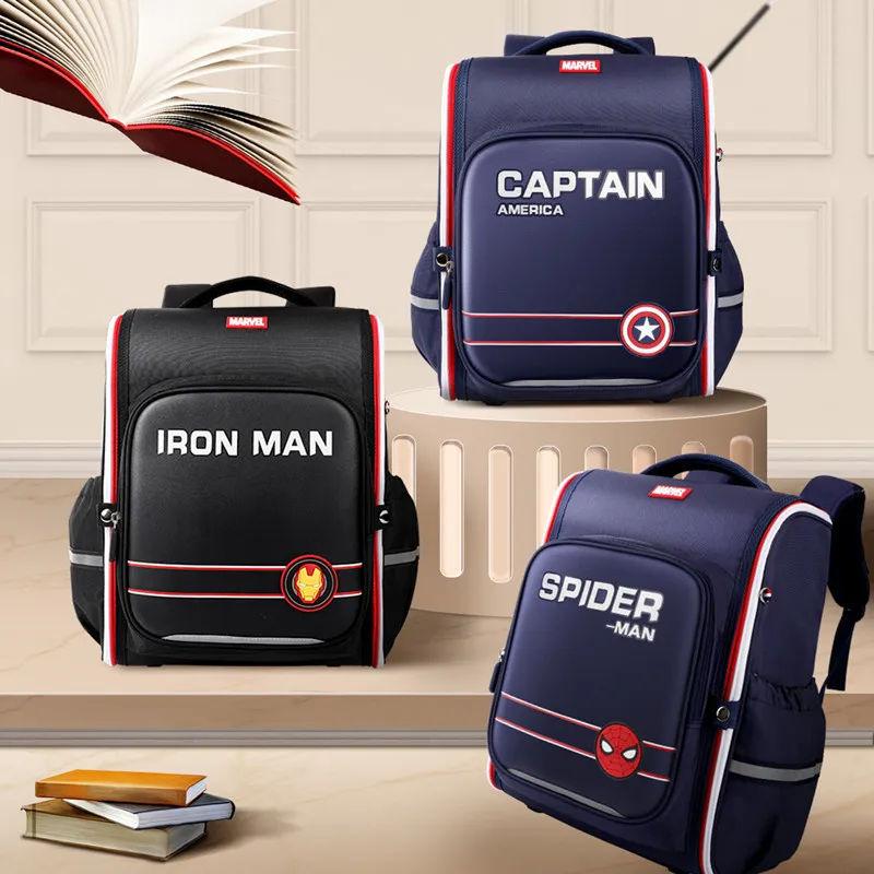 2022 Disney New School Bags For Boys Primary Student Shoulder Orthopedic Backpack Iron Spider Man Captain America Mochilas