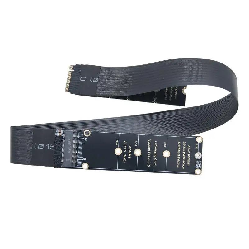 64Gbps High Speed Flexible Ribbon Riser Card: 1Pcs 2230-2280 M2 SSD 30CM NVMe PCIe 4.0 X4