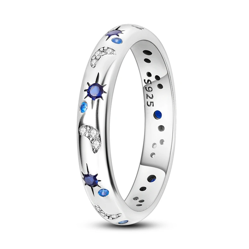 

Original 925 Sterling Silver Sparkling Starry Night Ring For Women Girls Jewelry Birthday Anniversary Gifts