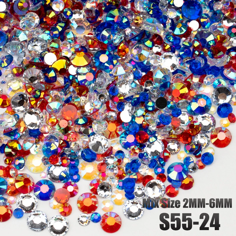 VDD 30/100g Neue Mischgröße 2-6mm Harz-Strasssteine Kristallfarbe AB Flache Rückseite für DIY-Bastelarbeiten, Nagelkunst-Dekorationen, Großhandel – Detail 29