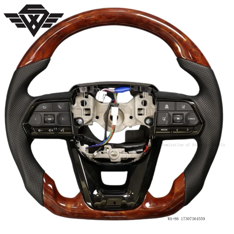 Factory Customized Peach Wood Sport Steering Wheel Suitable for Toyota Land Cruiser 200 300 250 Camry RAV4 Highlander Prado 200