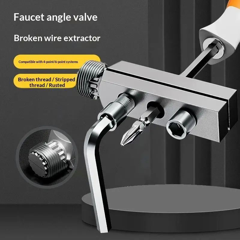 Broken Screw Extractor Heavy Duty 1/2 3/4 Inch Rust Screw Removal Tool for Plumbing Faucet Repair Plumber Use