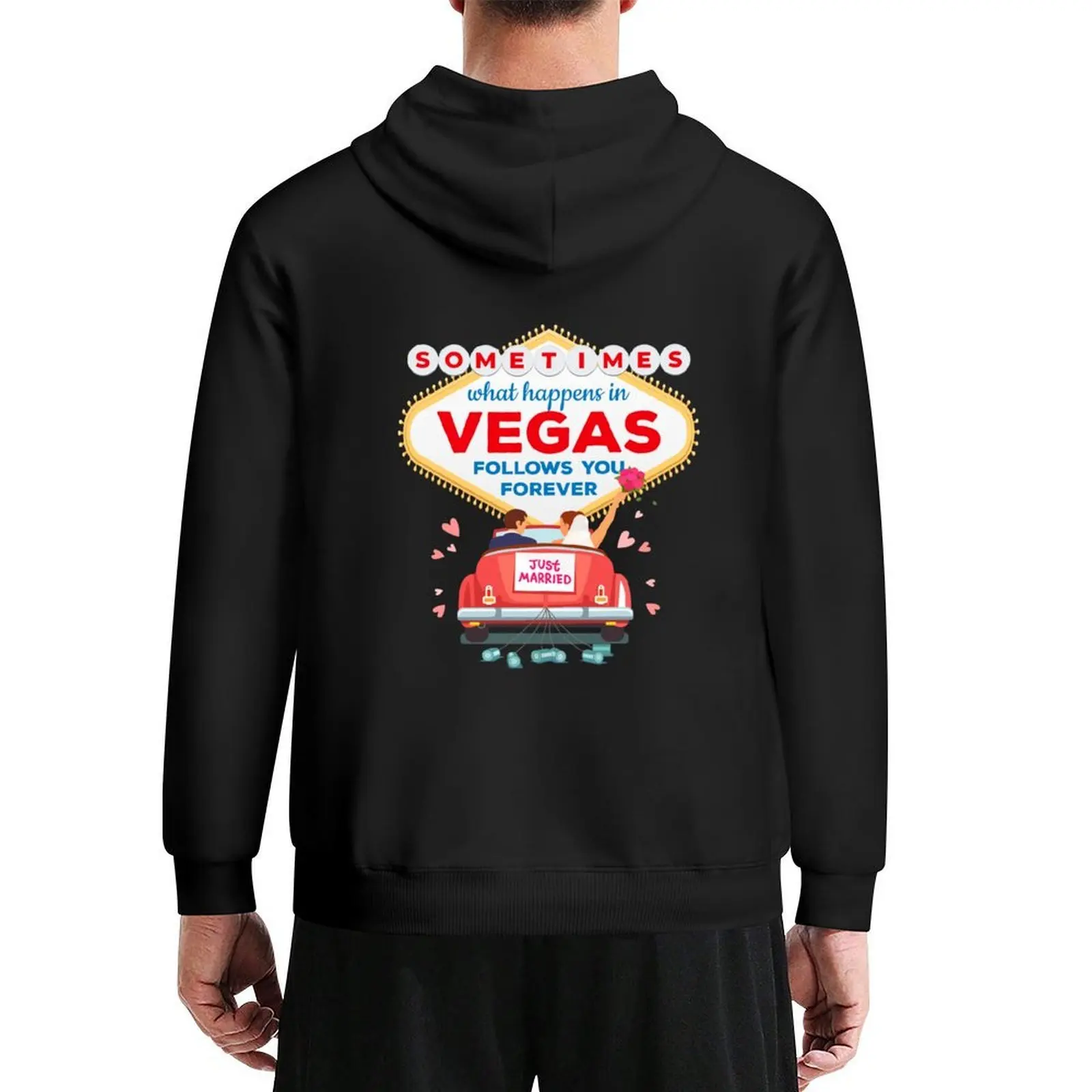 

Just Married, What Happens In Las Vegas... Hoodie autumn clothes korean style clothes hooded shirt tracksuit men