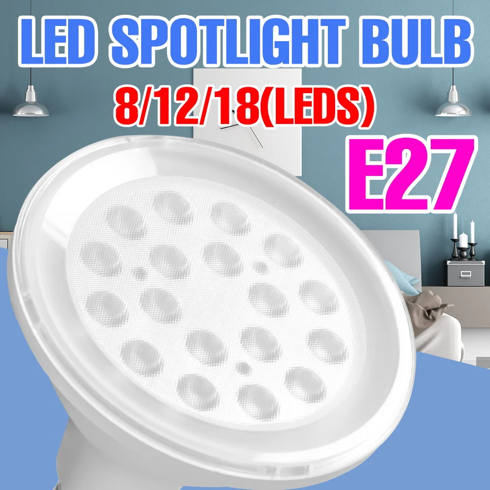 LED Bulb Light E26/E27 Ceiling Lamp AC220V Spotlight Home Living Room Kitchen Bedroom Indoor Lighting Cool White 110V No Flicker