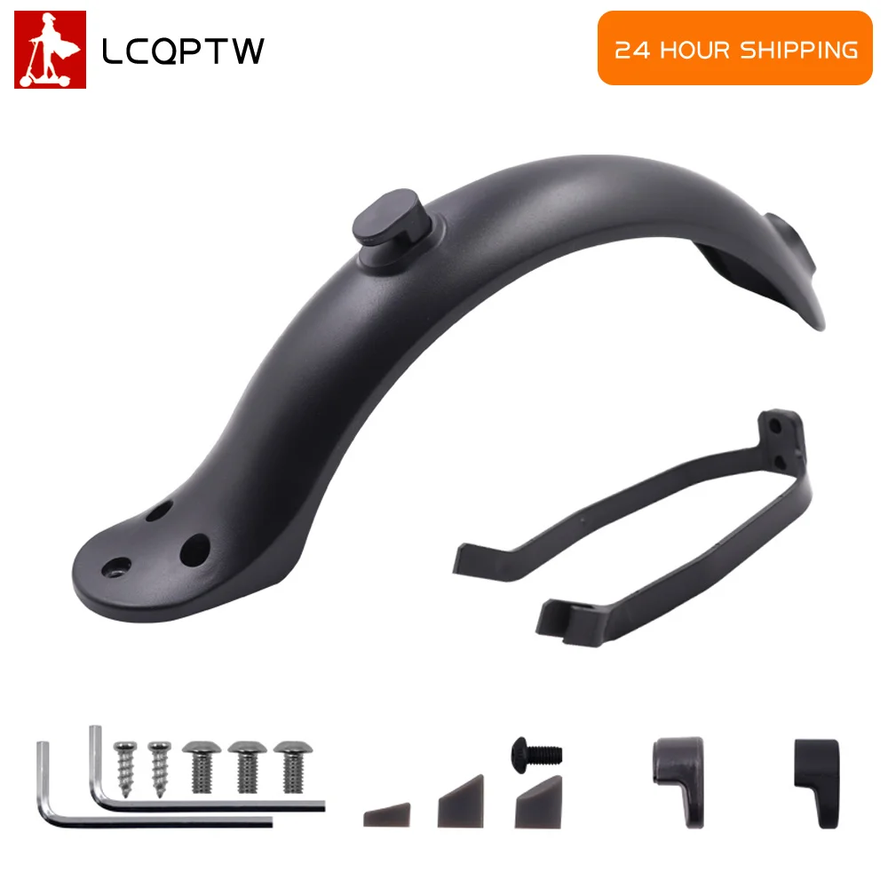 For Electric Scooter Xiaomi M365 1S Pro Fenders Wings Plastic Rear Mud Guard Support Protection Parts with Screws Rubber Stopper