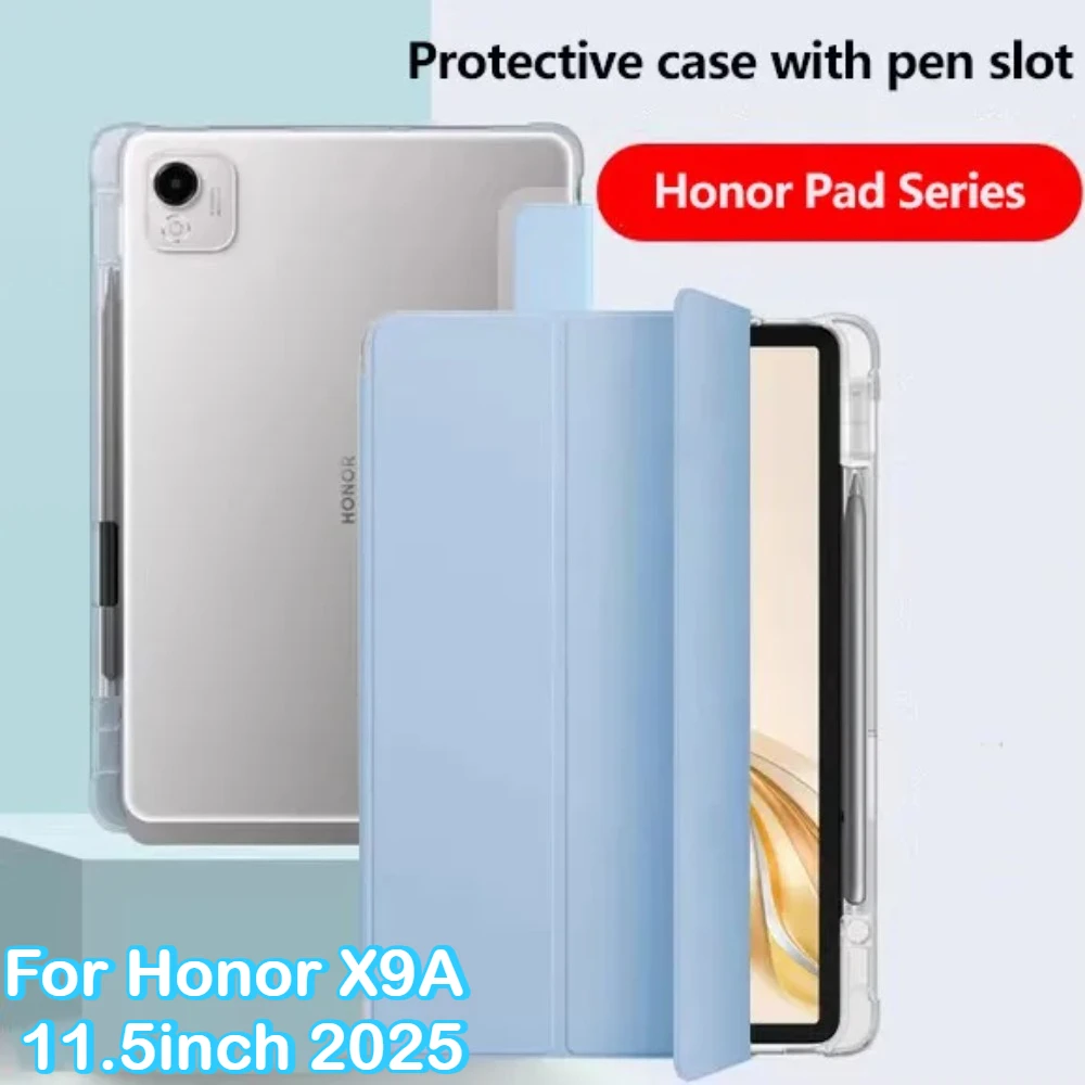 TPU Clear Case for Honor Pad X9a 11.5inch 2025 X9 Pro V9 X8a MagicPad 2 GT Pro 12.3'' Pad 9 8 V8 Pro X8 Lite V7 X9 with Pen Slot
