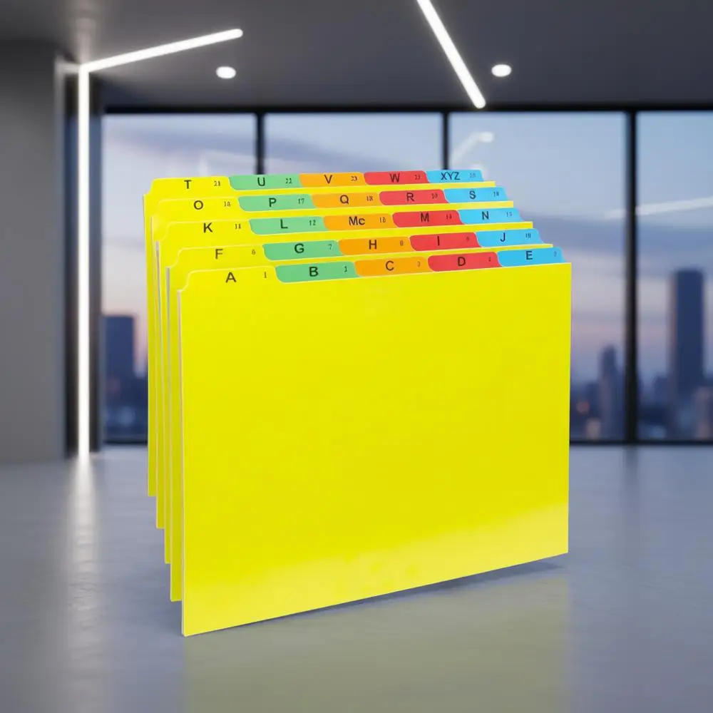 

Разделители для картотеки с 5 прочными вкладками, формат Letter, разрез 1/5, для шкафа для документов