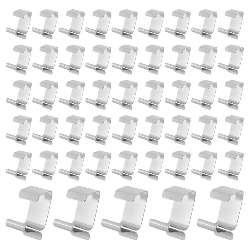 N10R-50PC Christmas Lights Gutter Hooks Galvanized Holiday Lights Roof Hooks Christmas Light Clips Xmas Light Gutter Hangersb Du