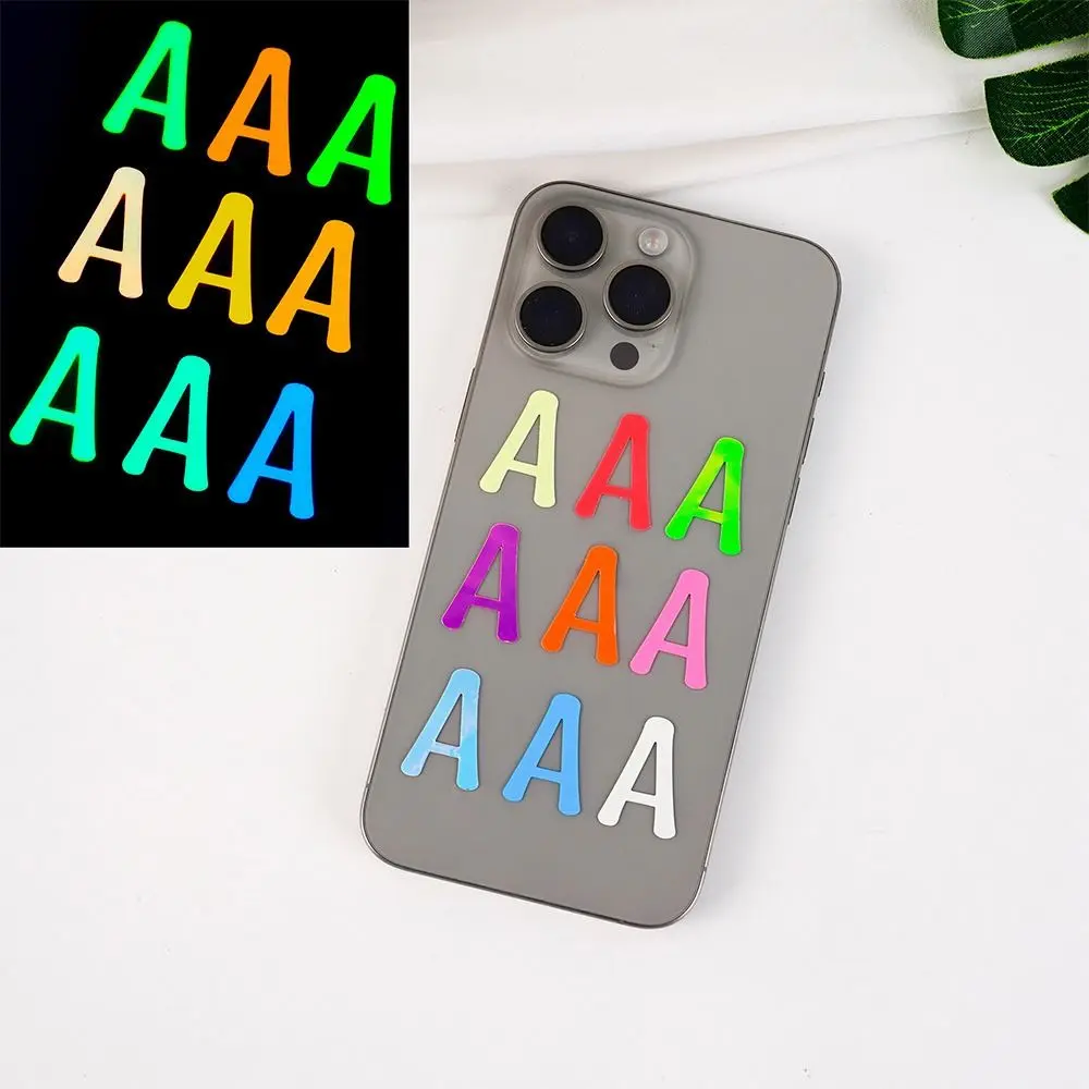 Lustige bunte Laser-Buchstaben-Aufkleber, wasserdicht, englische Buchstaben, Vinyl-Aufkleber, digitale DIY-Dekoration, Zahlenaufkleber, Tasse