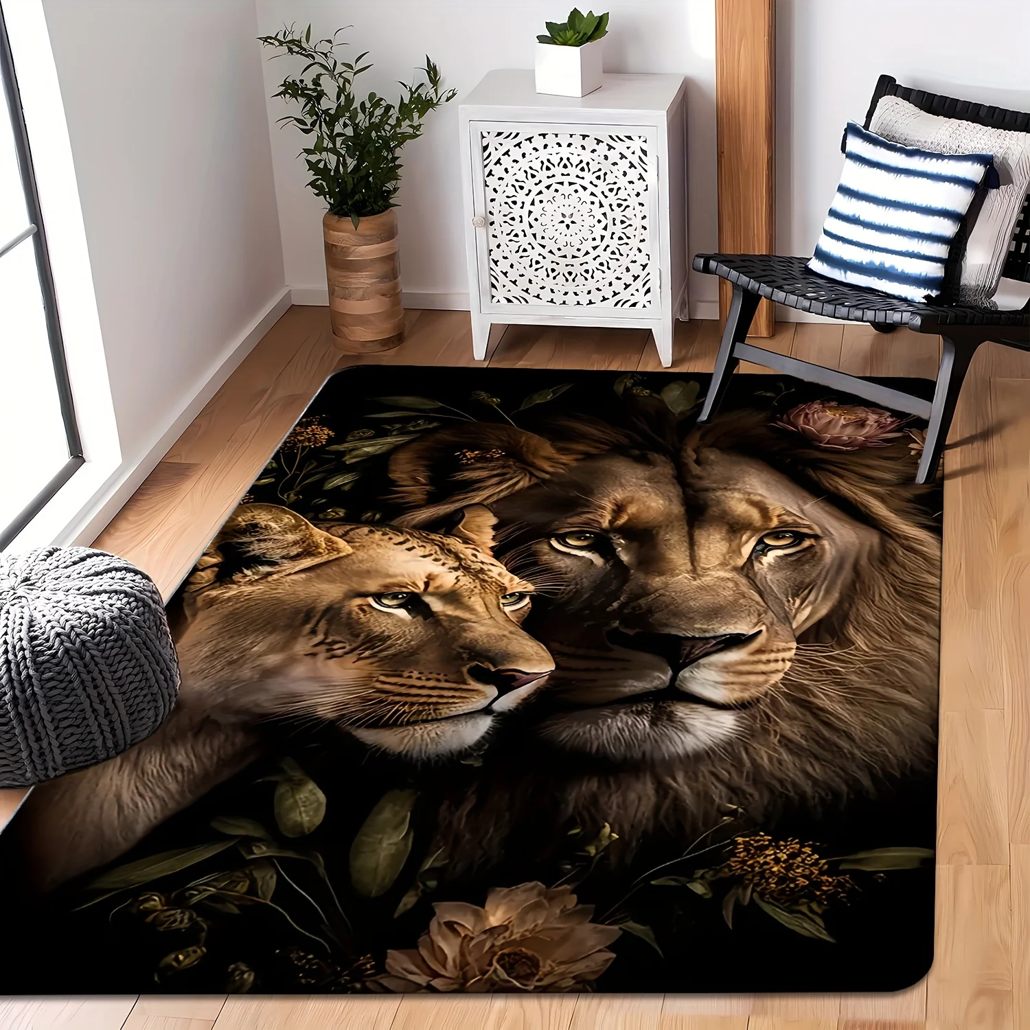 Majestic Lion Creative Area Ru - Home Textiles Rug ulasan dan harga
