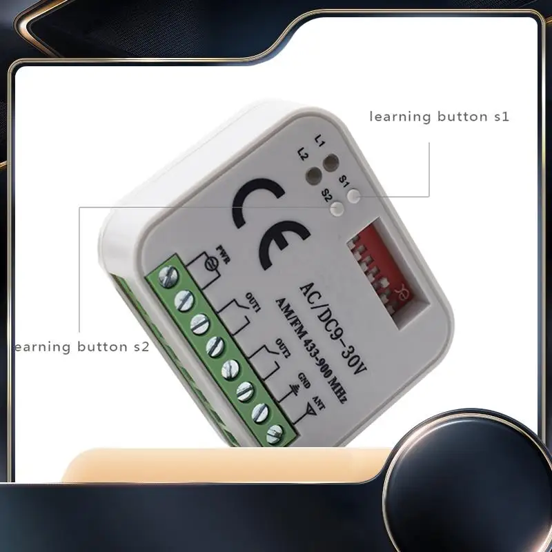 

Universal Garage Door Remote Control Receiver 2CH Controller Switch For Transmitter RX Multi Frequency 433-900Mhz-N34R
