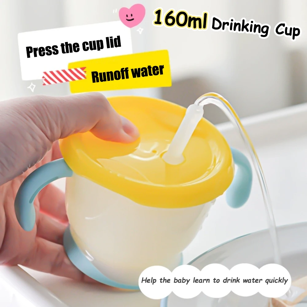 

Милая детская чашка для воды на 160 мл, нажмите на воду, чашка для воды в детской бутылочке, портативная чашка для напитков, дорожная чашка для детского напитка со страмом