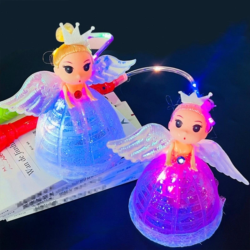 10Pcs Kids Fun Cute Cartoon Princess Dolls Light Up Toys Halloween Party Night Glowing Props Children Handheld Lantern Girls Toy