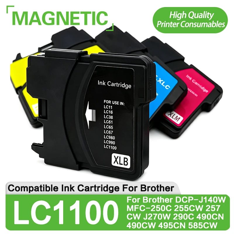LC11 LC16 LC38 LC61 LC65 LC67 LC980 LC990 LC1100 Compatible Ink Cartridge For Brother DCP-J140W MFC-250C 255CW 257CW J270W 290C